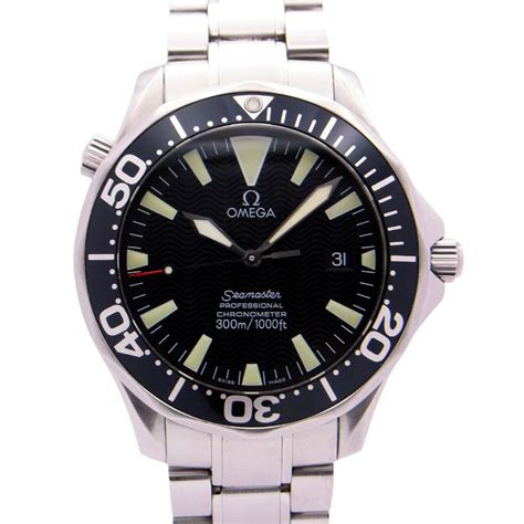 omega water resistance black face green hands mens watch